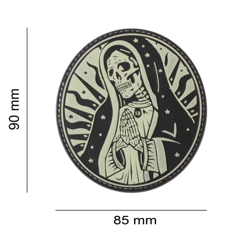 4505-2 Santa Muerte 3D Rubber Patch - Glow - JTG - Image 3