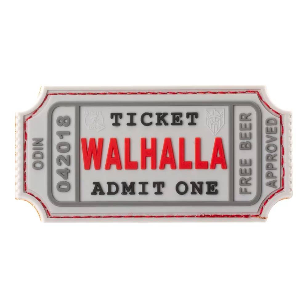 Large Walhalla Ticket 3D Rubber Patch - White - JTG