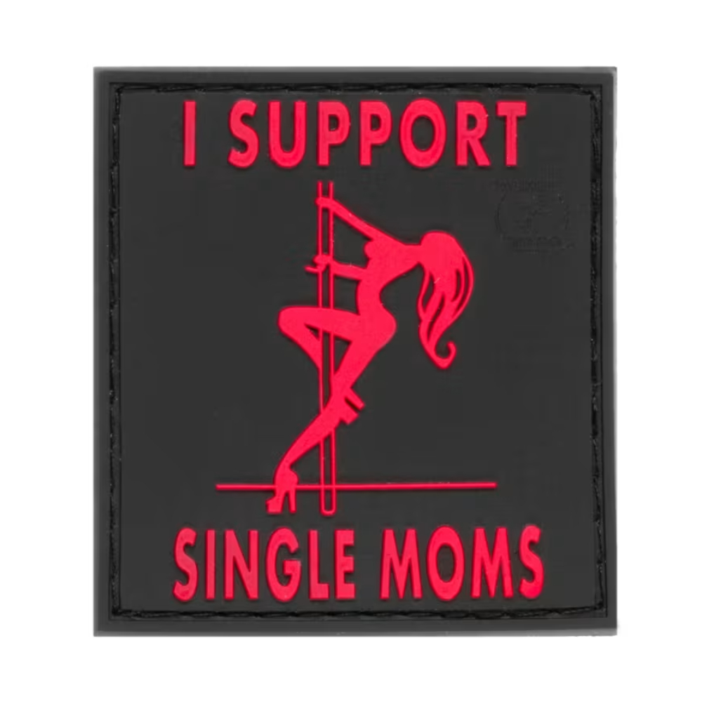 I Support Single Mums 3D Rubber Patch - Blackmedic - JTG