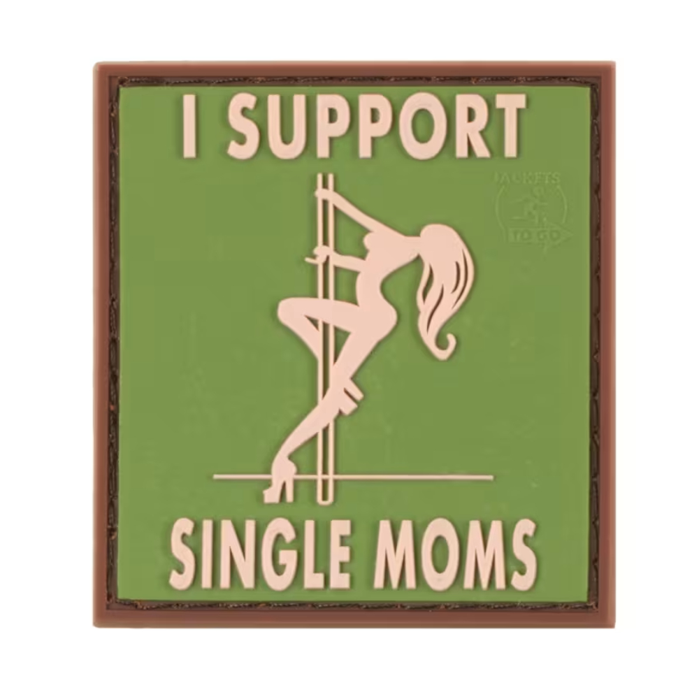 I Support Single Mums 3D Rubber Patch - Green - JTG
