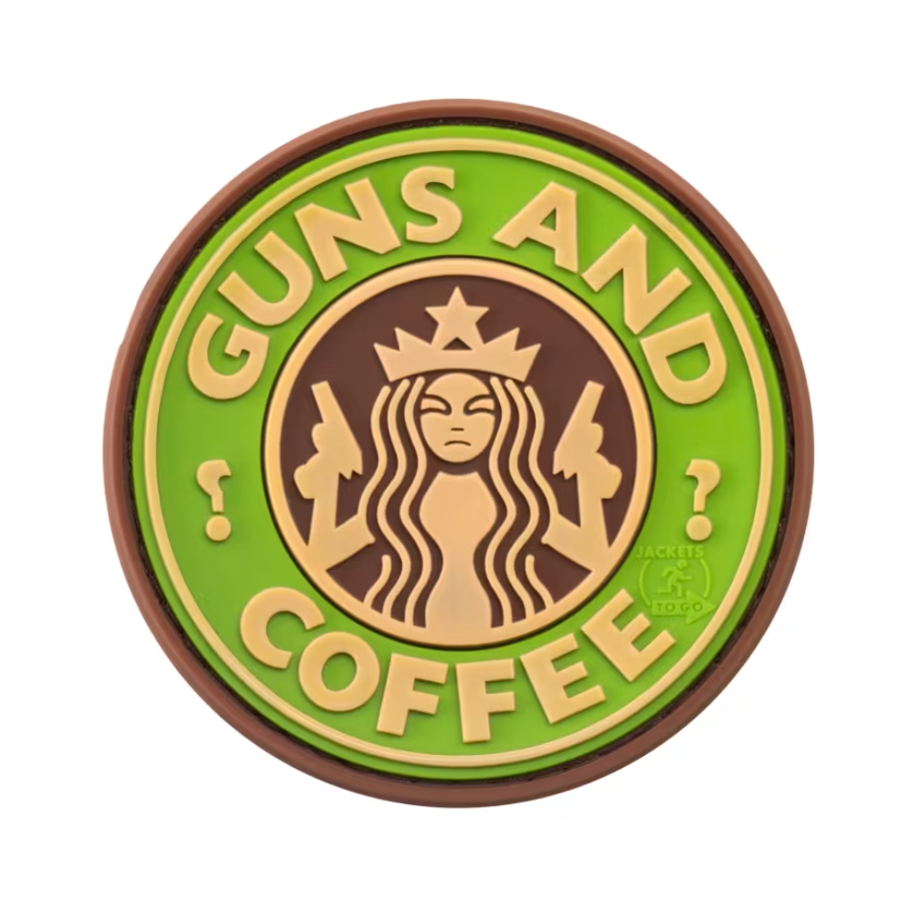 Guns and Coffee 3D Rubber Patch - Green - JTG