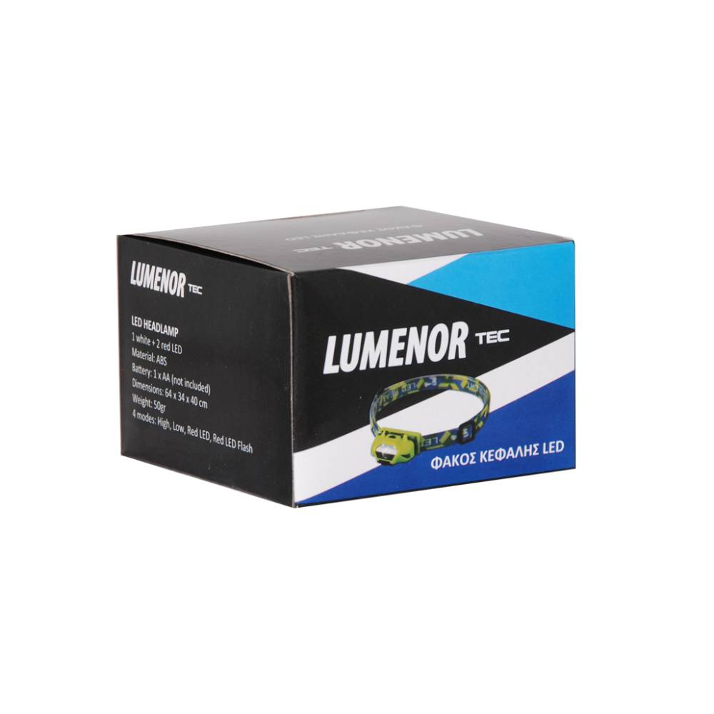 4182_4 Φακός Κεφαλής LED με 1 Λευκό και 2 Κόκκινα LED - Lumenor - Image 4