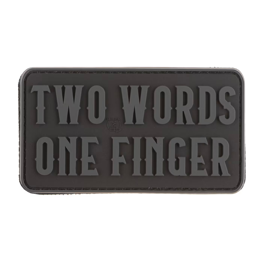 Two Words One Finger 3D Rubber Patch - Μαύρο - JTG